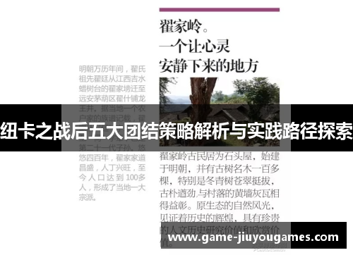 纽卡之战后五大团结策略解析与实践路径探索