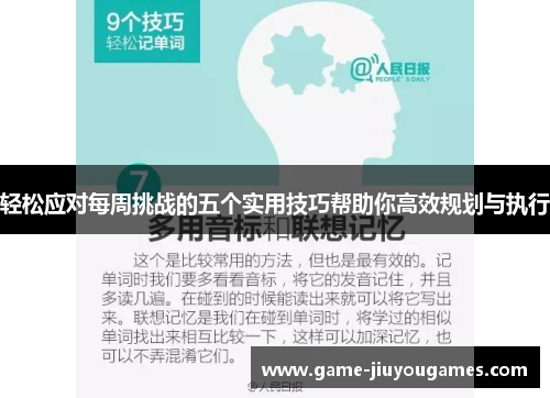 轻松应对每周挑战的五个实用技巧帮助你高效规划与执行