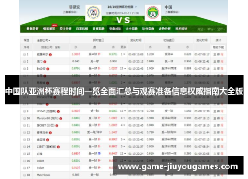 中国队亚洲杯赛程时间一览全面汇总与观赛准备信息权威指南大全版 中国队亚洲杯赛程时间一览全面汇总与观赛准备信息权威指南大全版